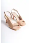 Klein Kadın Nude Rugan Detaylı Topuklu Sandalet
