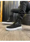 Knack Spor Siyah Beyaz Süet Erkek Botu