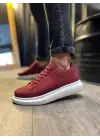 Terzi Bey Yüksek Taban Günlük Ayakkabı 045 Bordo (beyaz Taban)