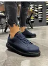 Terzi Bey Yüksek Taban Günlük Ayakkabı 045 Lacivert (siyah Taban)