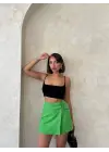 Kuş Gözü Şort Etek Yeşil S25819