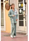 Kuş Gözü Triko Takım Mint