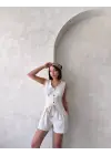 Kuşaklı Şortlu Tulum