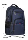 Lacivert Sportif Darbe Emici Su Geçirmez 13,3-14 inç Laptop Sırt Çantası