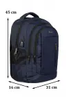 Lacivert Sportif Darbe Emici Su Geçirmez 14-16 inç Laptop Sırt Çantası