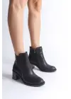 Larıssa Fermuarlı Ortopedik Taban Topuklukadın Bot  St - Siyah