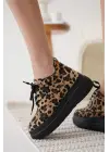 Lauren Kadın Gizli Topuk Siyah Taban Leopar Spor Ayakkabı