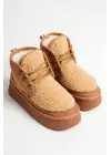 Loana Kadın Kürklü Taba Kışlık Kalın Tabanlı Bot