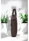 Lüx Unisex Kahverengi Laptop & Evrak Çantası 13-14.6 inç