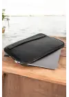Macbook Air Pro 13 & 13.3 İnç Hakiki Deri Naturel Siyah Laptop Kılıfı