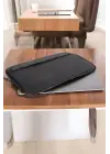 Macbook Air Pro 13 & 13.3 İnç Hakiki Deri Siyah Laptop Kılıfı