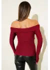 Madonna Çapraz Yaka Bluz Bordo T4331