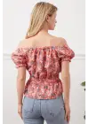 Madonna Yaka Çiçekli Bluz
