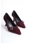 Maya Kadın Bordo Saten Topuklu Ayakkabı