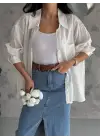 Modal Oversize Cepli Gömlek