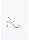 Monya Kadın Gümüş Topuklu Sandalet