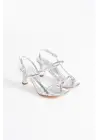 Monya Kadın Gümüş Topuklu Sandalet