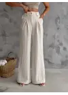 Müslin Palazzo Pantolon Krem