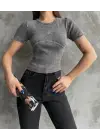 Nakış İşlemeli Asit Yıkamalı Bluz