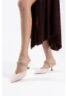 Nina Topuklu Bej Kadın Terlik