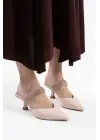 Nina Topuklu Bej Kadın Terlik