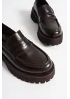 Noir Kadın Günlük Acı Kahve Loafer Ayakkabı