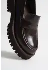 Noir Kadın Günlük Acı Kahve Loafer Ayakkabı