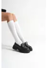Noir Kadın Günlük Siyah Kroko Loafer Ayakkabı