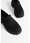 Noir Kadın Günlük Siyah Süet Loafer Ayakkabı