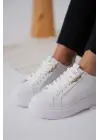 Nova Kadın Gold Detaylı Beyaz Sneaker