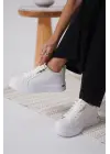 Nova Kadın Gold Detaylı Beyaz Sneaker