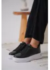 Nova Kadın Gümüş Detaylı Siyah Sneaker