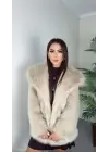 Önü Çıtçıtlı Loli Kürk Bej T4149