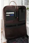 Organizer Premium Deri 16 inç Crazy Bej Sırt Laptop Çantası