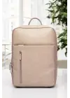 Organizer Premium Deri 16 inç Crazy Bej Sırt Laptop Çantası
