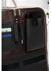 Organizer Premium Deri 16 inç Crazy Bej Sırt Laptop Çantası