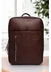 Organizer Premium Deri 16 inç Crazy Kahve Sırt Laptop Çantası