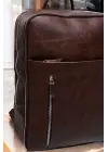 Organizer Premium Deri 16 inç Crazy Kahve Sırt Laptop Çantası