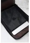 Organizer Premium Deri 16 inç Kroko Siyah Sırt Laptop Çantası
