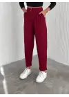 Örme Krep Pantolon Çift Düğmeli