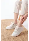 P-910 Beyaz Bağcıklı Taban Dikişli Günlük Kadın Spor