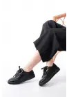 P-910 Siyah Bağcıklı Taban Dikişli Günlük Kadın Spor