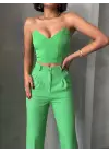 Palazzo Pantolonlu Alt Üst Takım Yeşil