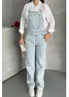 Pantolon Kar Yıkama Salopet Mavi D2514