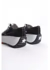 Parıs Bağcıklı Ortopedik Taban Kadın Sneaker Spor Ayakkabı  Bt - Siyah