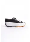 Parıs Bağcıklı Ortopedik Taban Kadın Sneaker Spor Ayakkabı  Bt - Siyah