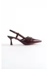 Perla Kadın Bordo Rugan Topuklu Ayakkabı