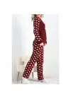 Polatlı Alt Üst Pontiyeli Pijama Takımı Bordo