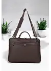 Premium Unisex Kahverengi Laptop & Evrak Çantası 13-14.6 inç