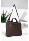 Premium Unisex Kahverengi Laptop & Evrak Çantası 13-14.6 inç